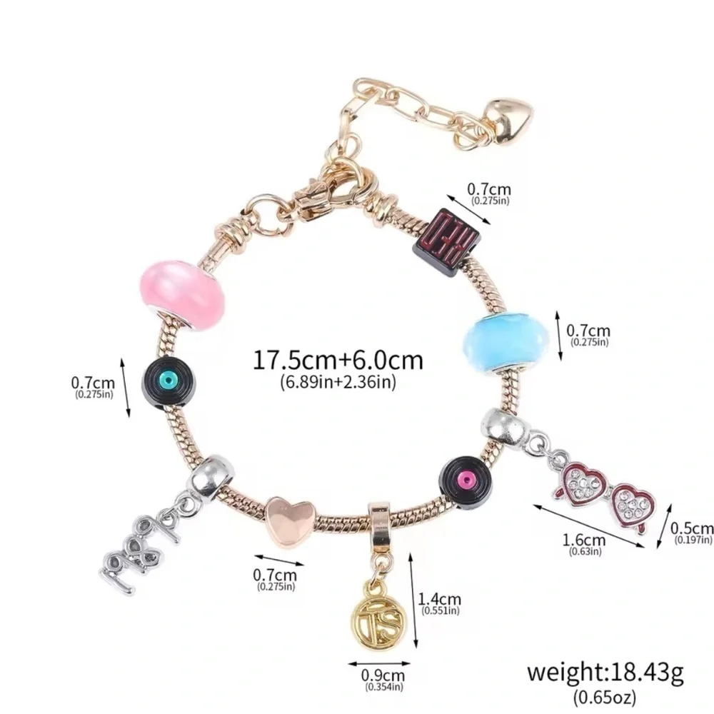 925 Sterling Silver Plated Taylor Swift swifter Theme Charm Bracelet